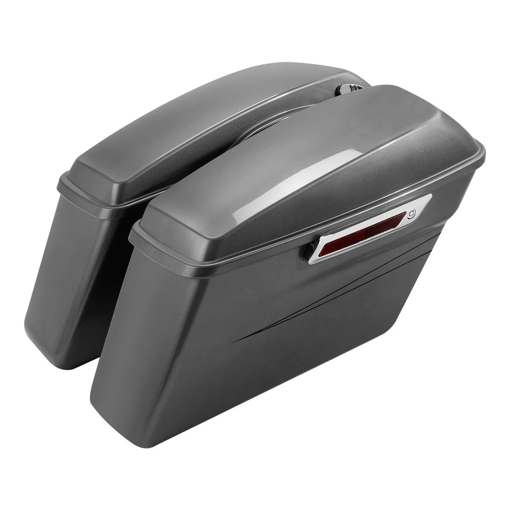 Hard Saddlebags for Harley Road King, Street Glide (2014–2024) Charcoal Pearl