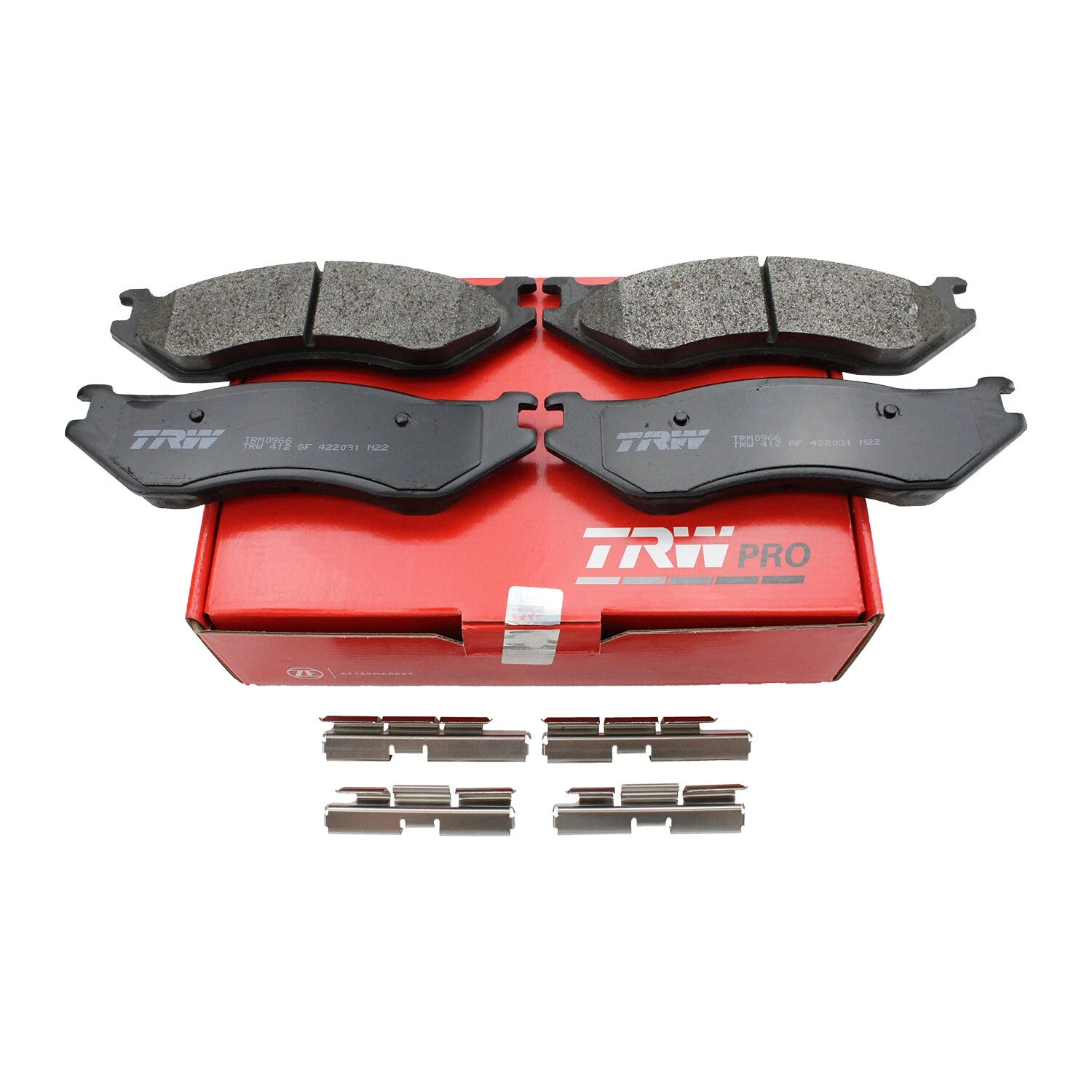 Set of 4 TRW Pro Metallic Brake Pads with Clips for Dodge Ram 1500 Van Durango (1994–2003)