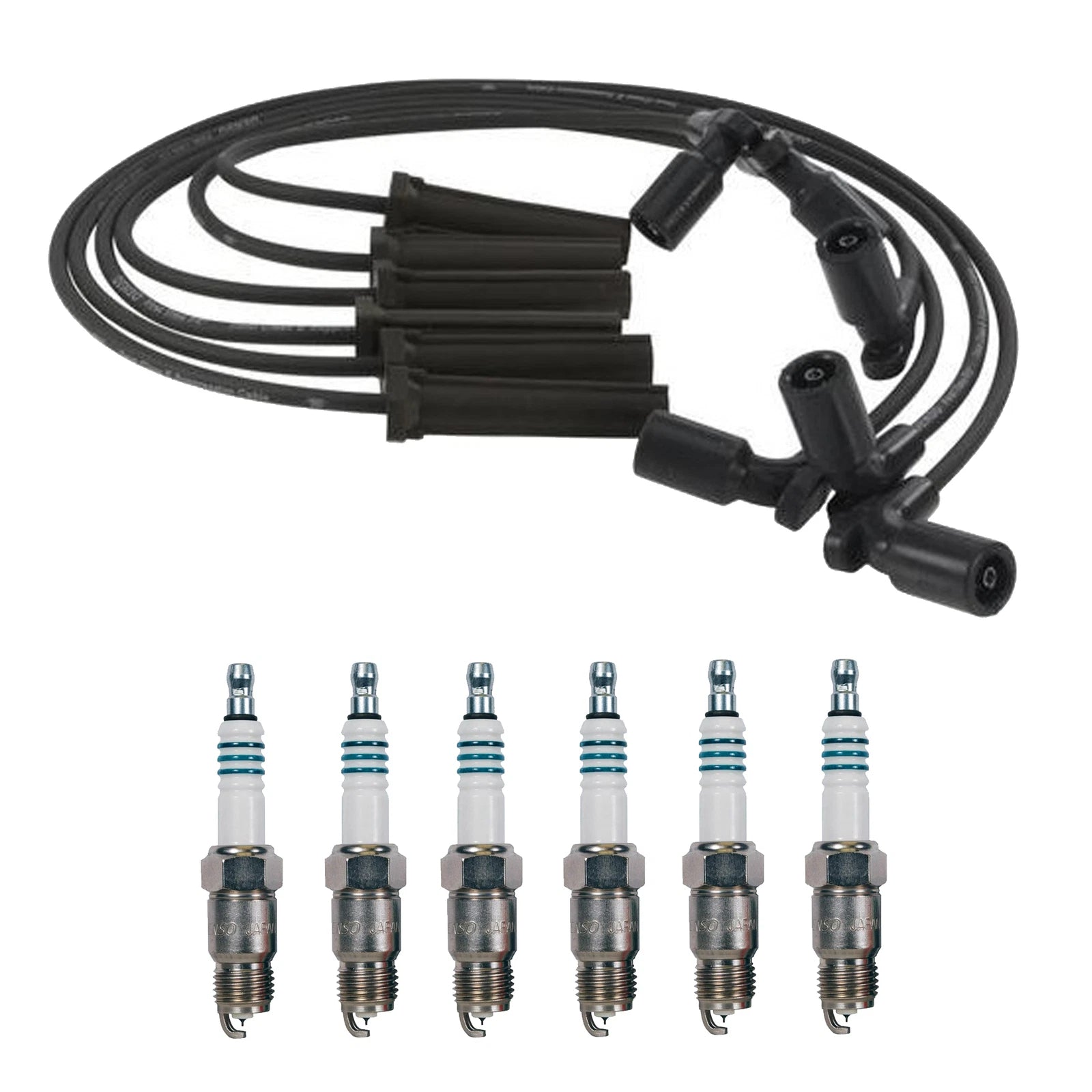 Denso 7mm Wire Set & 6 Iridium Power Spark Plugs Kit for Chevy 4.3L V6 (1996–2002)