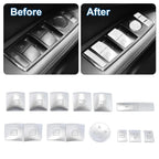 Door Armrest Window Switch Button Covers for Mercedes-Benz C200 C250 (2010-2014)