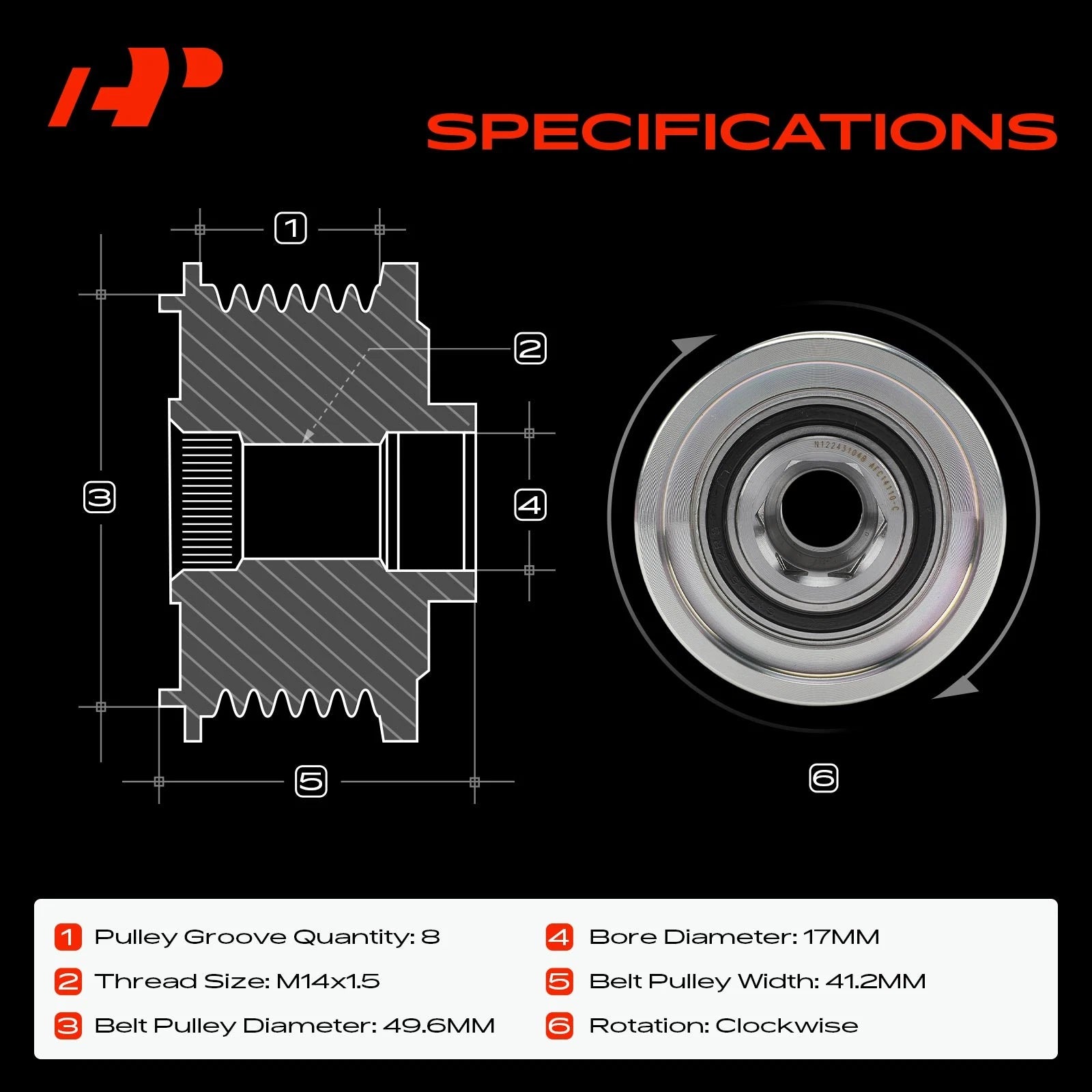 Alternator Clutch Pulley for BMW 528i F10, X3 (2011)