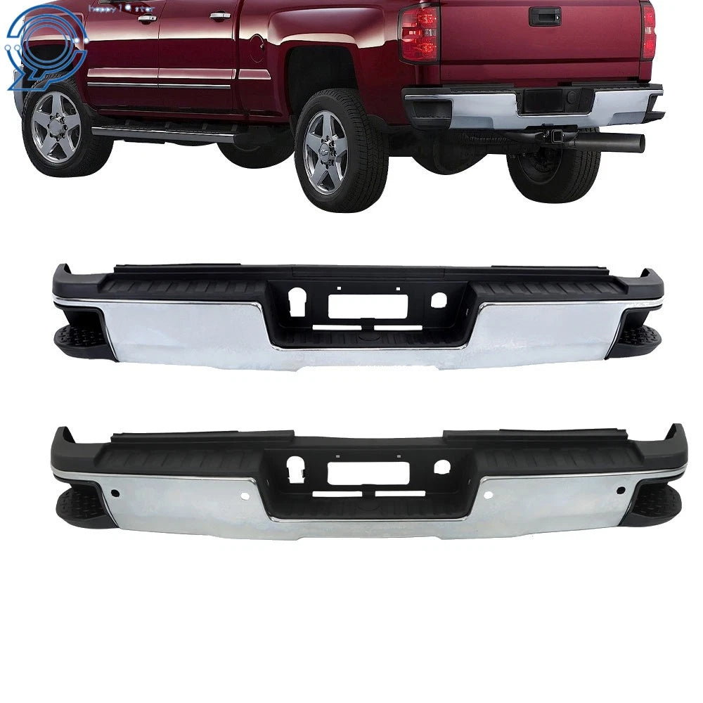 Rear Bumper Assembly Chrome for Chevy Silverado GMC Sierra 2500 3500HD (2015–2019)