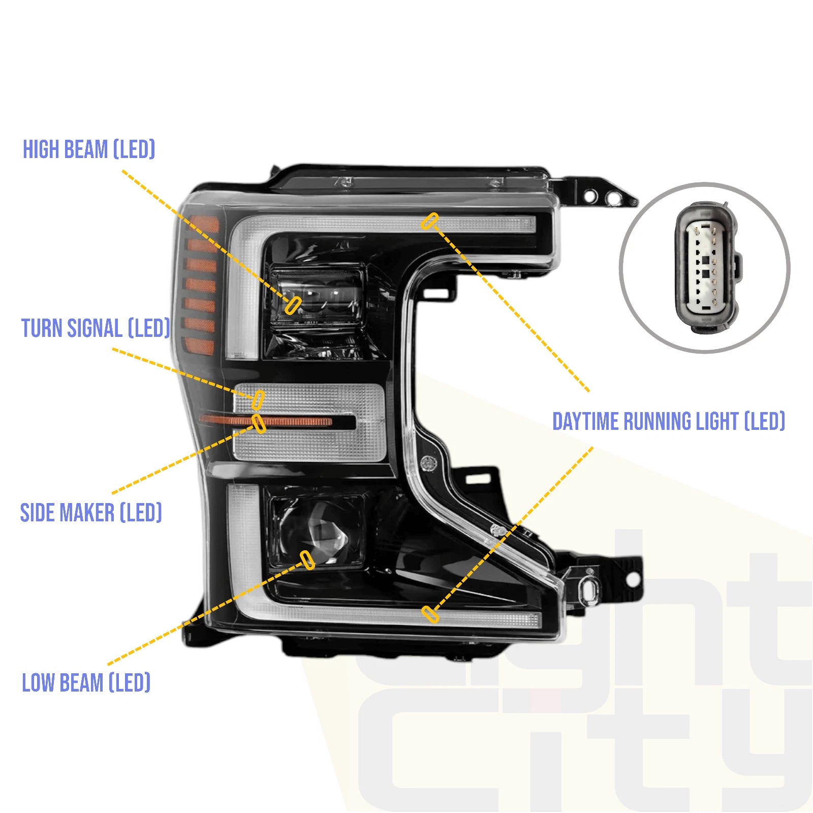 LED Right Headlight RH for Ford SD F250/350/450/550/600 (2020–2022)