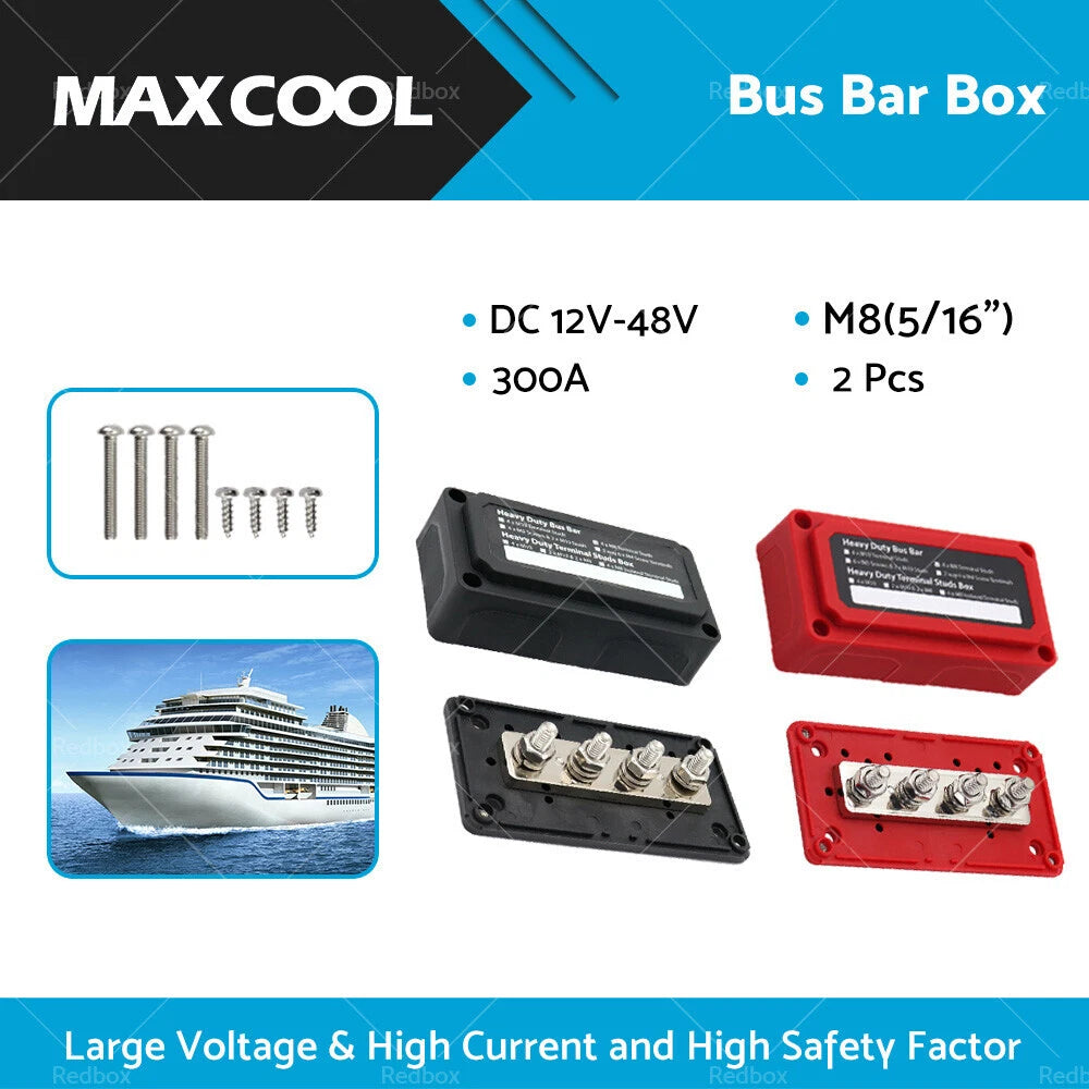 M8 300A DC12V-48V Power Distribution Box Terminal Block for