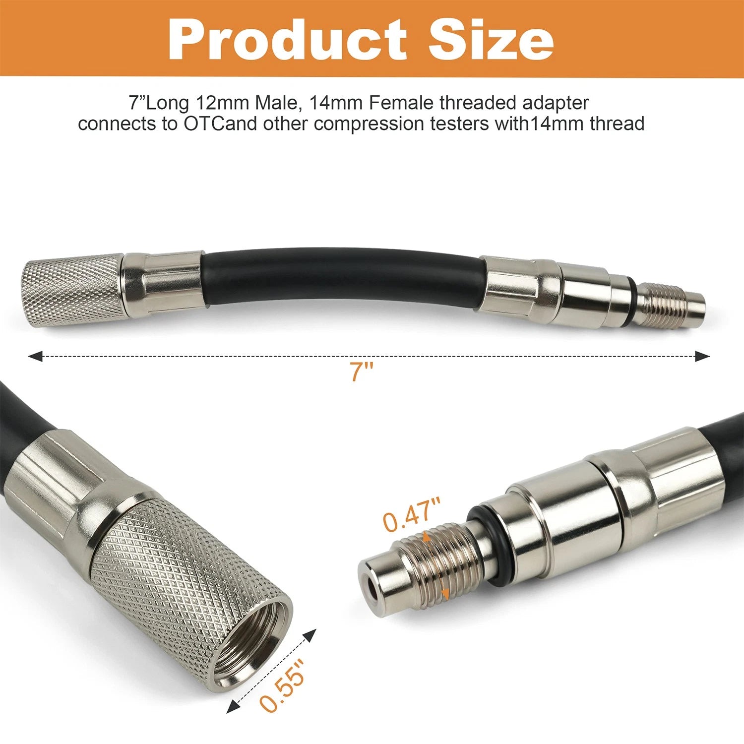 12mm Compression Test Adapter for Ford 4.6/5.4/6.8L 3-Valve (2008–Present)