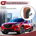 1 Pc Gear Shift Knob Cover for Mazda CX-5 (2013–2014) Brown Faux Leather
