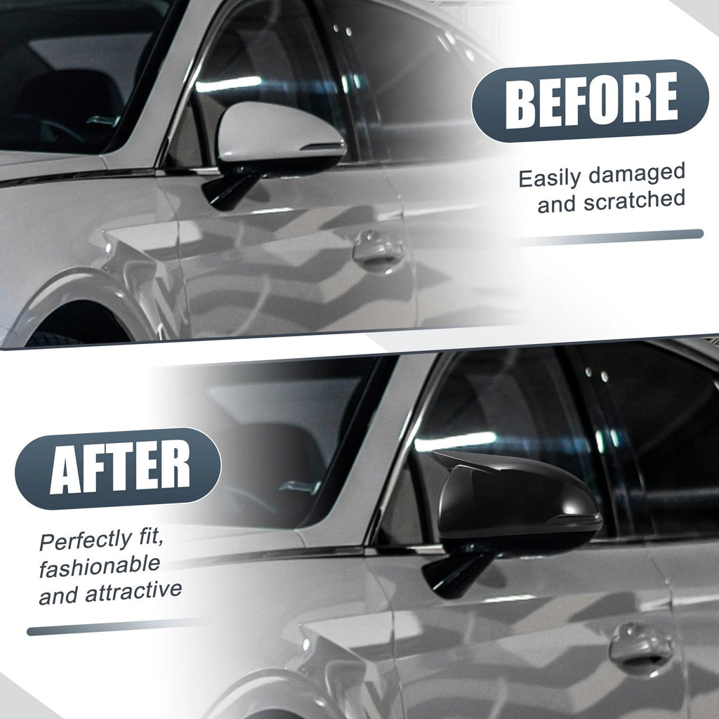 Pair Rearview Mirror Cover Overlay Gloss Black for Hyundai Sonata (2020–2023)