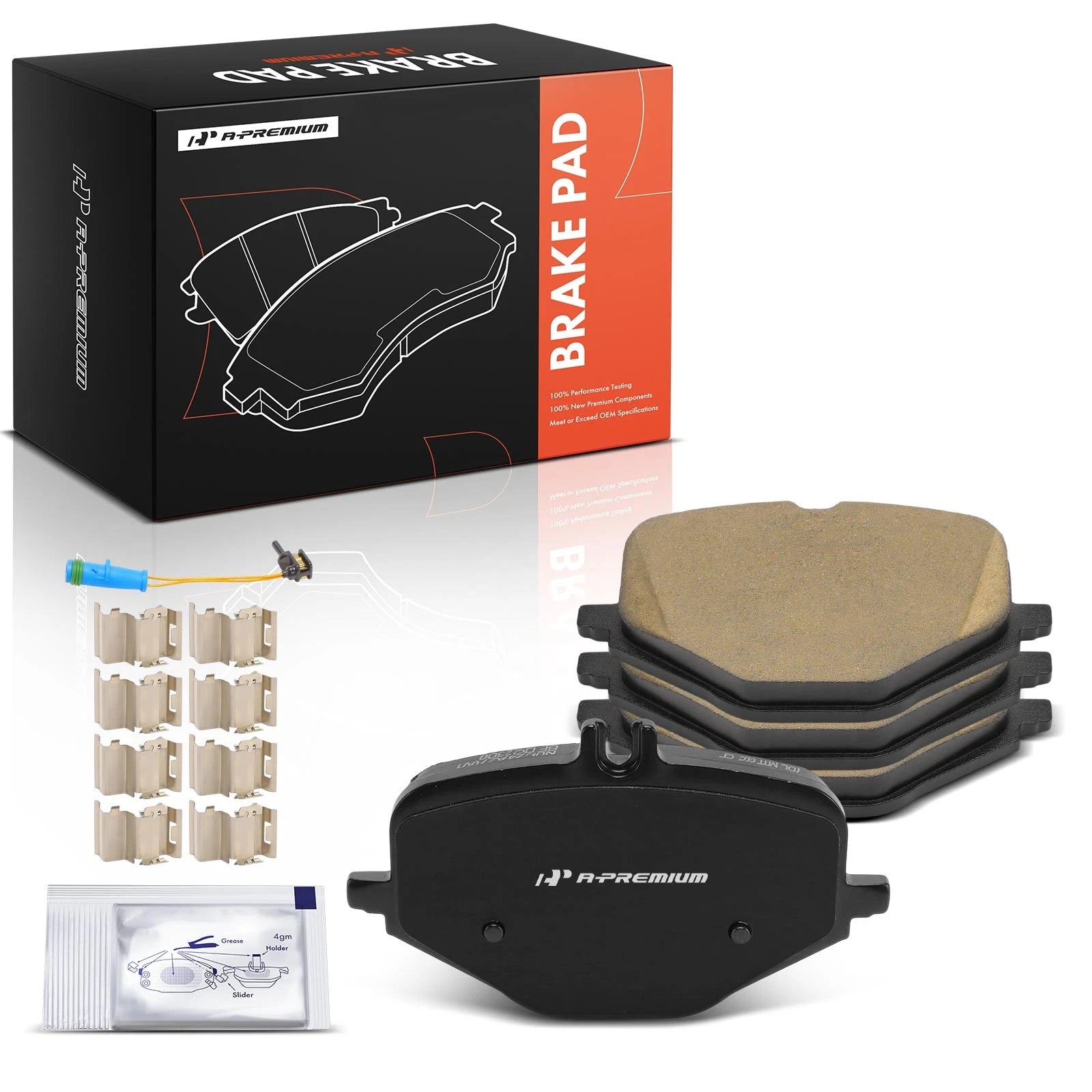 Set of 4 Rear Ceramic Brake Pads with Hardware for Mercedes-Benz G63 AMG (2013–2023)