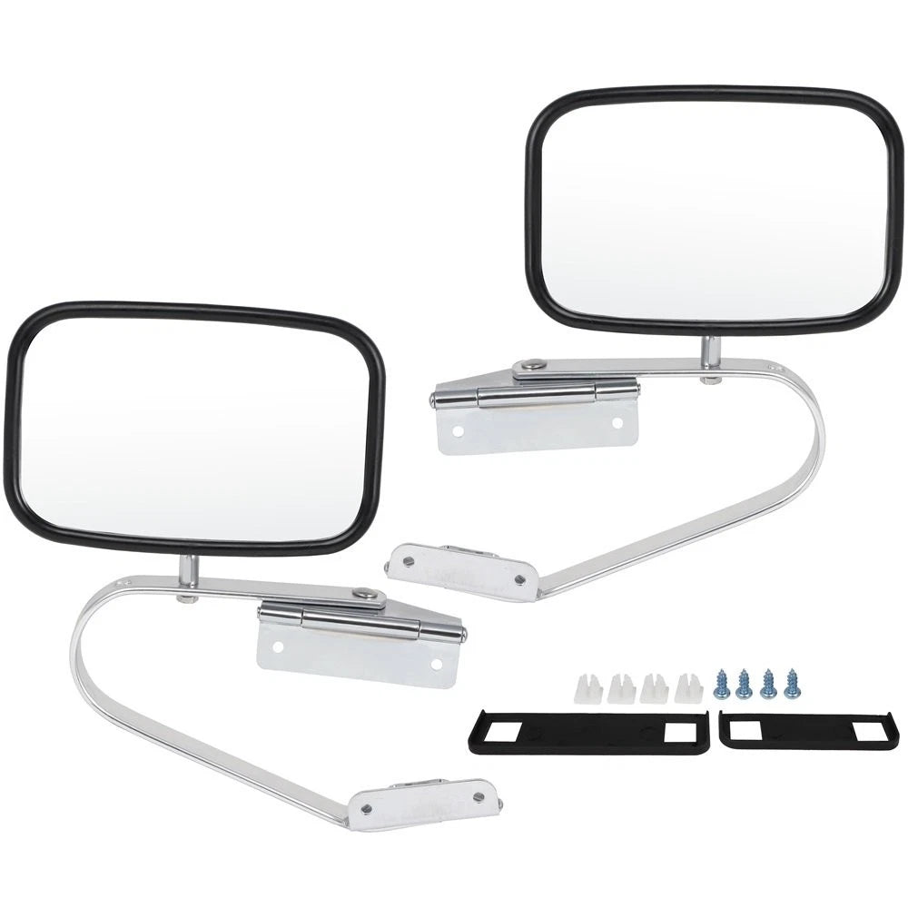 Set of 2 Chrome Manual Side View Mirrors for Ford F-Series (1980–1996)