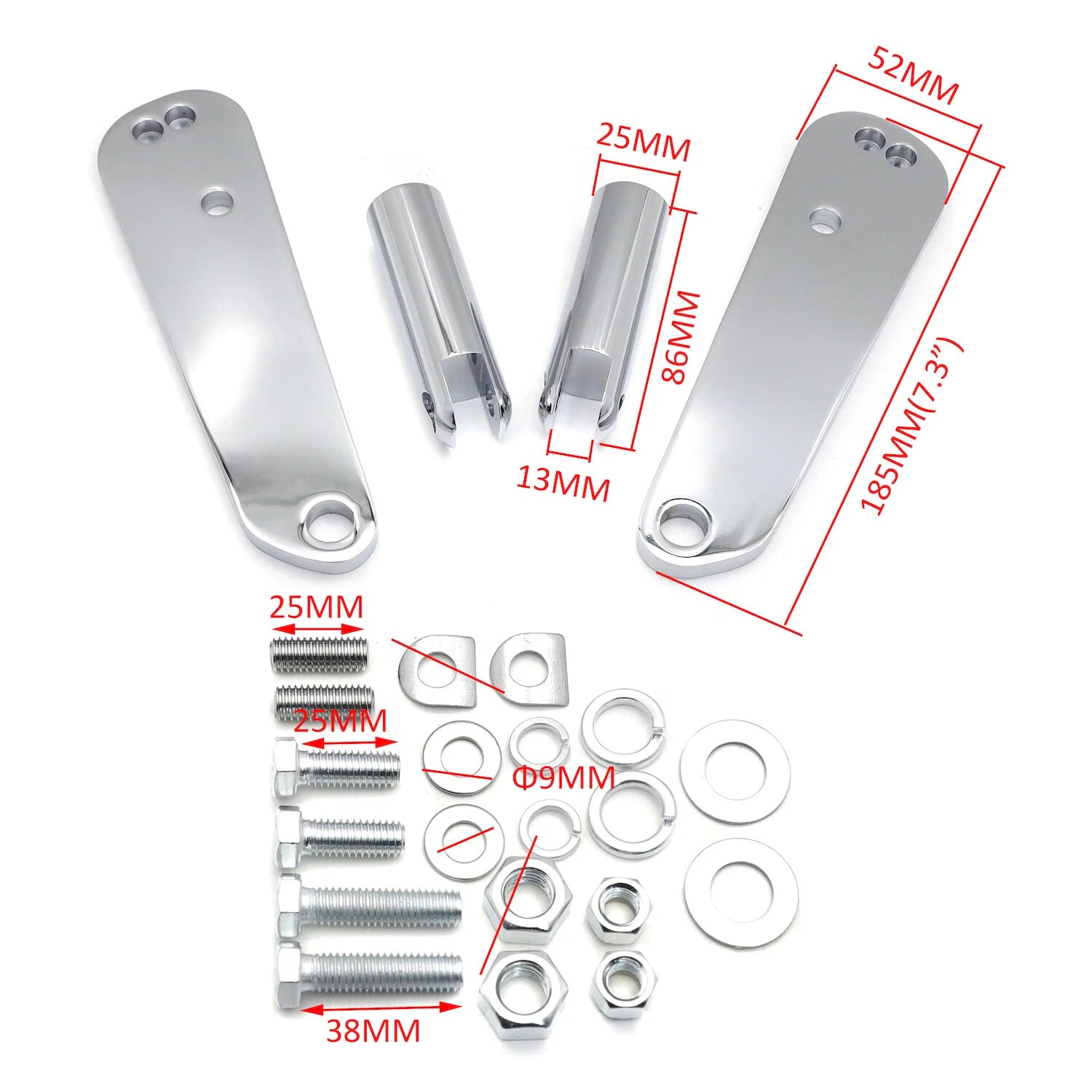 Adjustable Chrome Highway Foot Peg Mount Kit for Harley Dyna FXD (1991–2017)