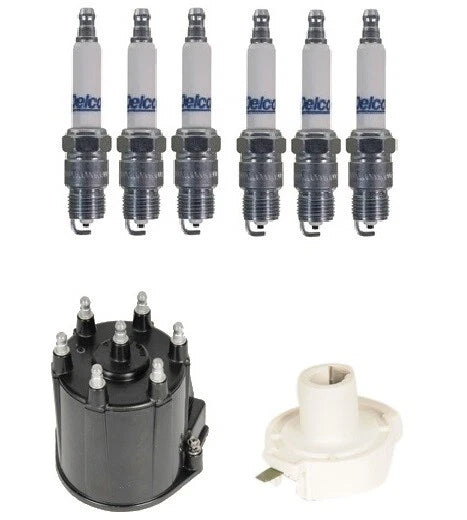 Distributor Rotor Cap & Spark Plugs Kit for Oldsmobile Chevy GMC 4.3L V6 (1996–2002)