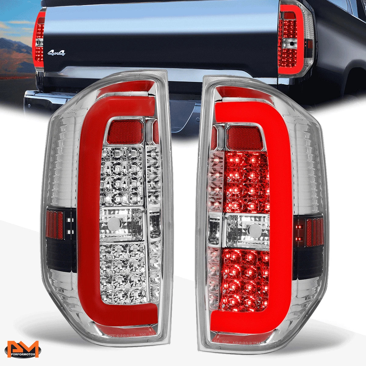 3D LED Tube Bar Tail Light for Tundra (2014–2021) - Chrome