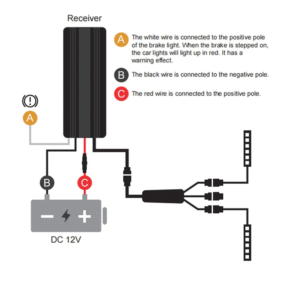 12x LED Strip Lights for ATV Motorcycles (12V)