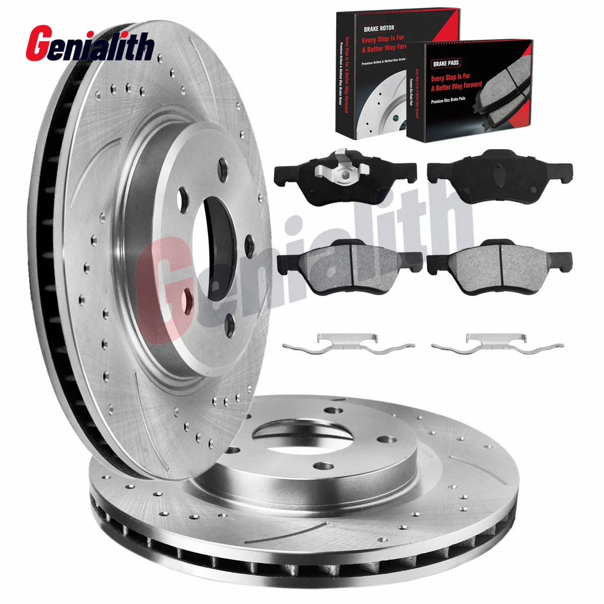 Front Drilled Rotors Brake Pad Kit for Ford Escape Mazda Tribute (2001–2012)