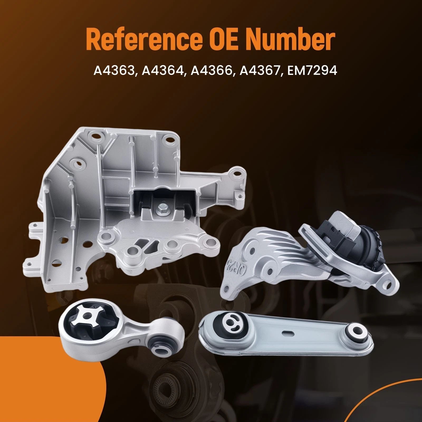 4X Motor Mount Set for Nissan Rogue 2.5L (2014-2020)