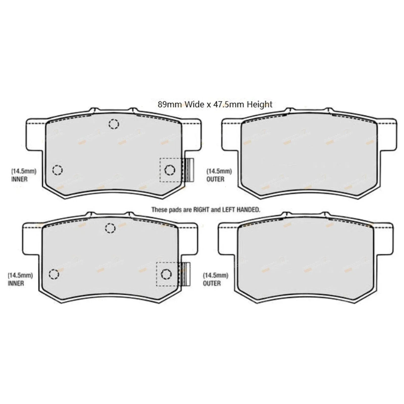 Rear Disc Brake Pad Set for Honda Accord CB CD FWD (1989-1994)