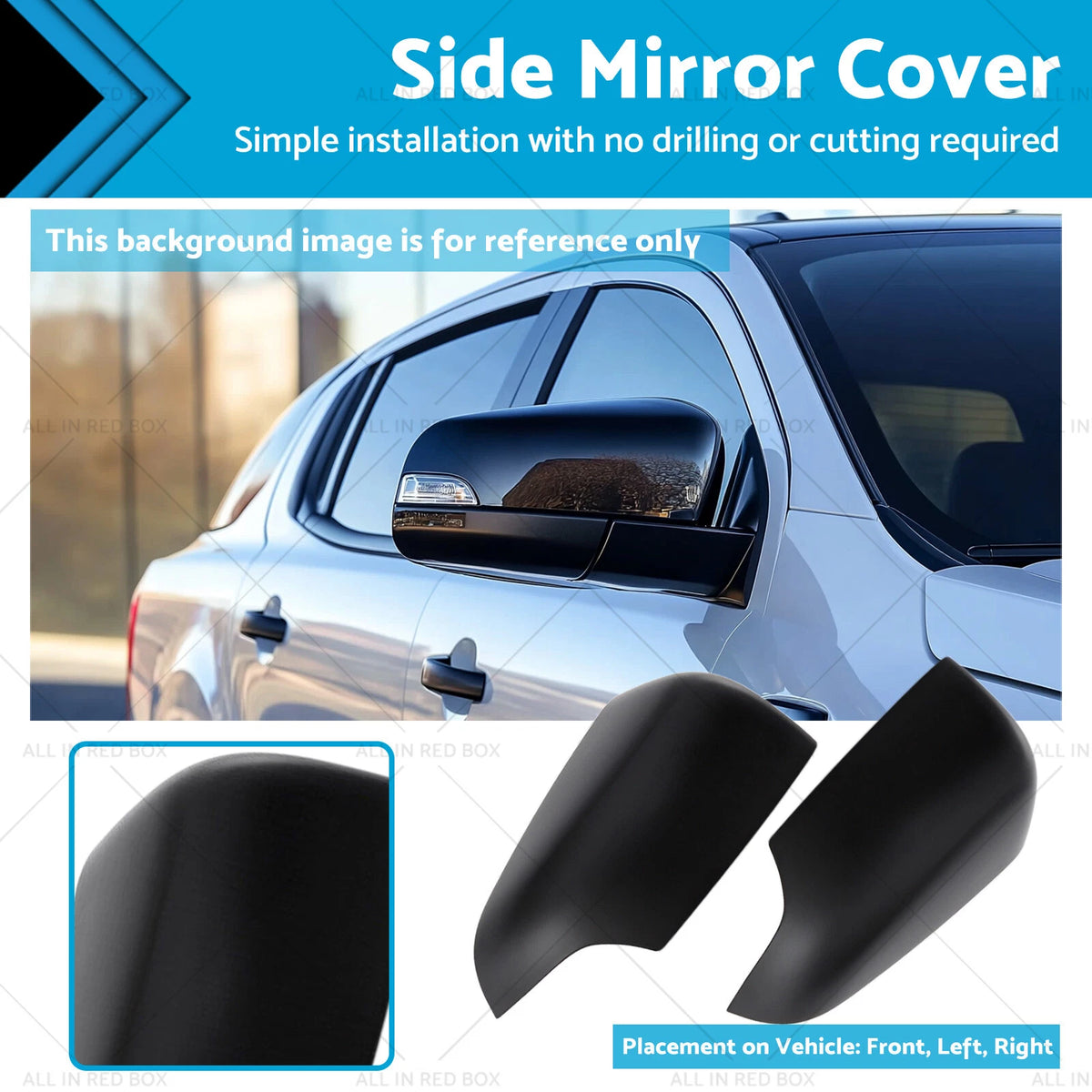 Mirror Cover Housing Cap for Ford Ranger PX MK PX2 MK2 PX3 MK3 Raptor