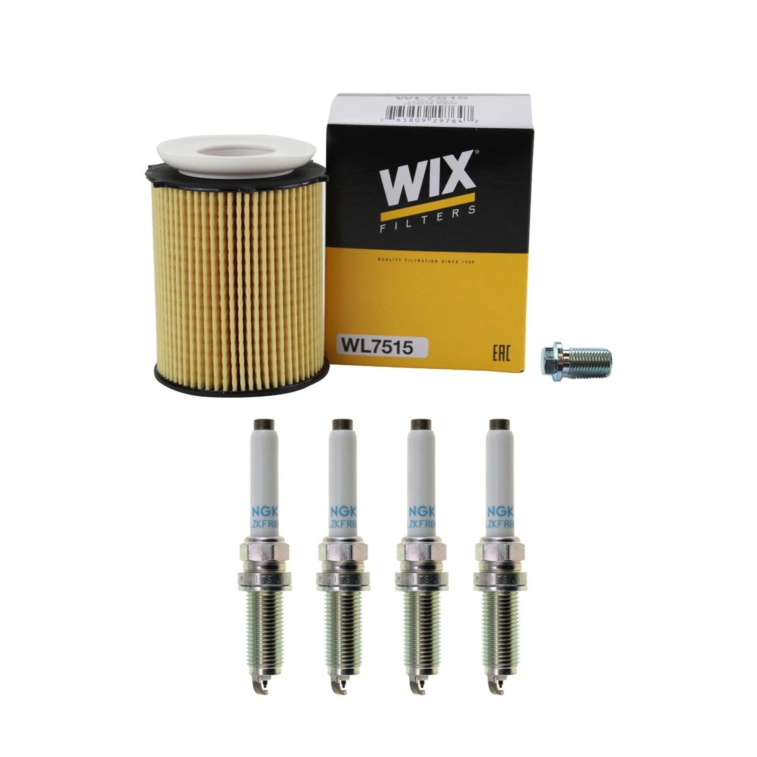 Wix Engine Oil Filter & NGK 4 Laser Iridium Spark Plugs for Mercedes CLA250 (2014–2019)