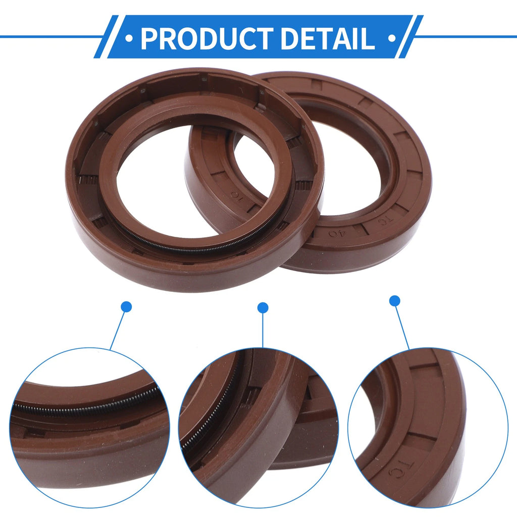 2X Oil Seal Rotary Shaft Seal FKM Rubber 40x62x10mm for Various Models