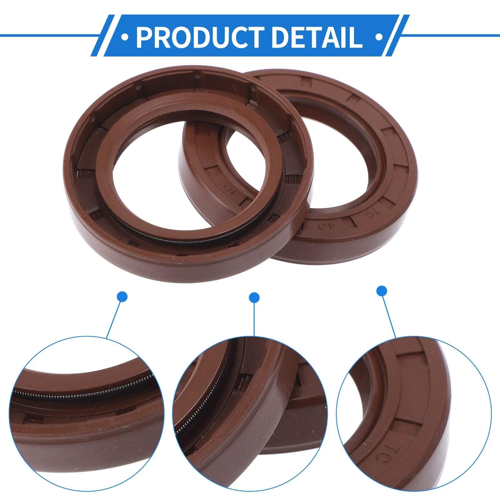 2X Oil Seal Rotary Shaft Seal FKM Rubber 40x62x10mm for Various Models