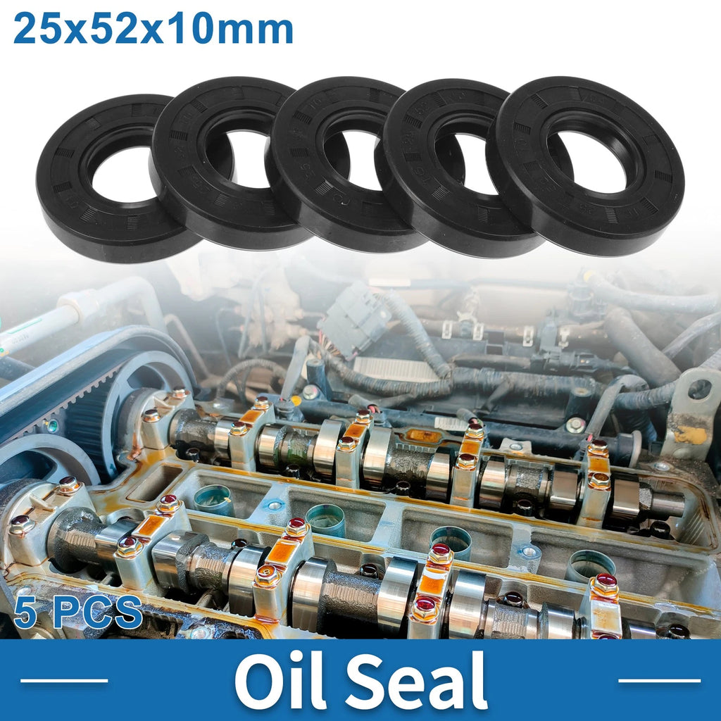 Set of 5 Oil Seal Ring 25x52x10mm for Rotary Shaft (Nitrile Rubber)