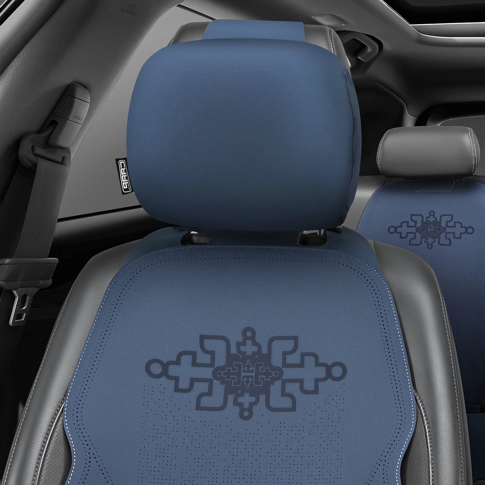 Set of 2 Front Row Seat Covers for Car Truck (CAAP Protex Plus, Blue)