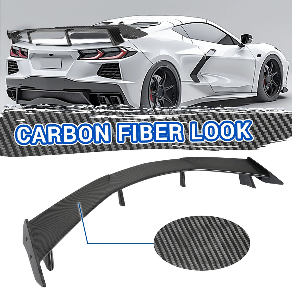 Carbon Fiber Style Rear High Wing Trunk Spoiler for Chevy Corvette C8 (2020–2025)