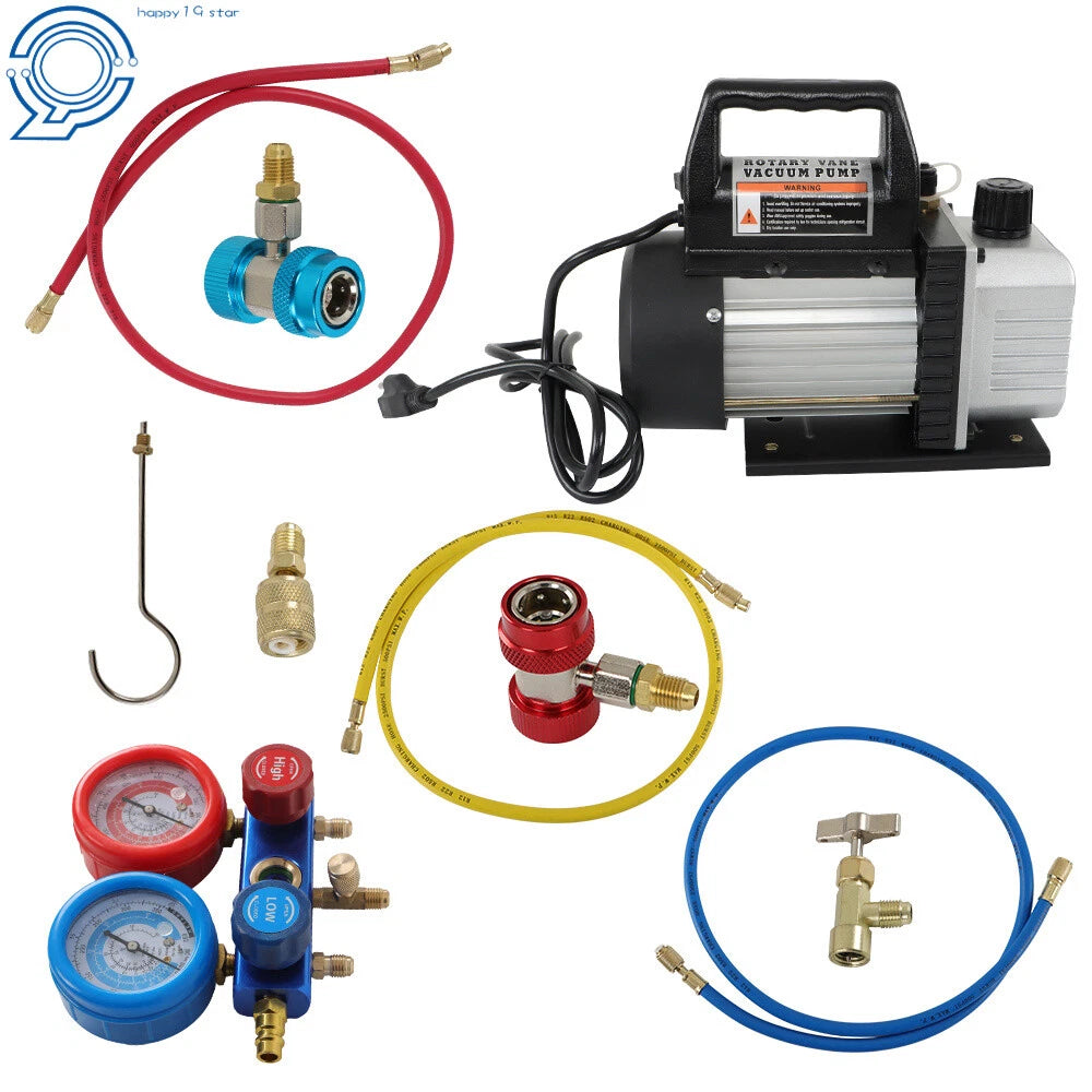 Air Vacuum Pump for HVAC AC Manifold Gauge Set (110V)