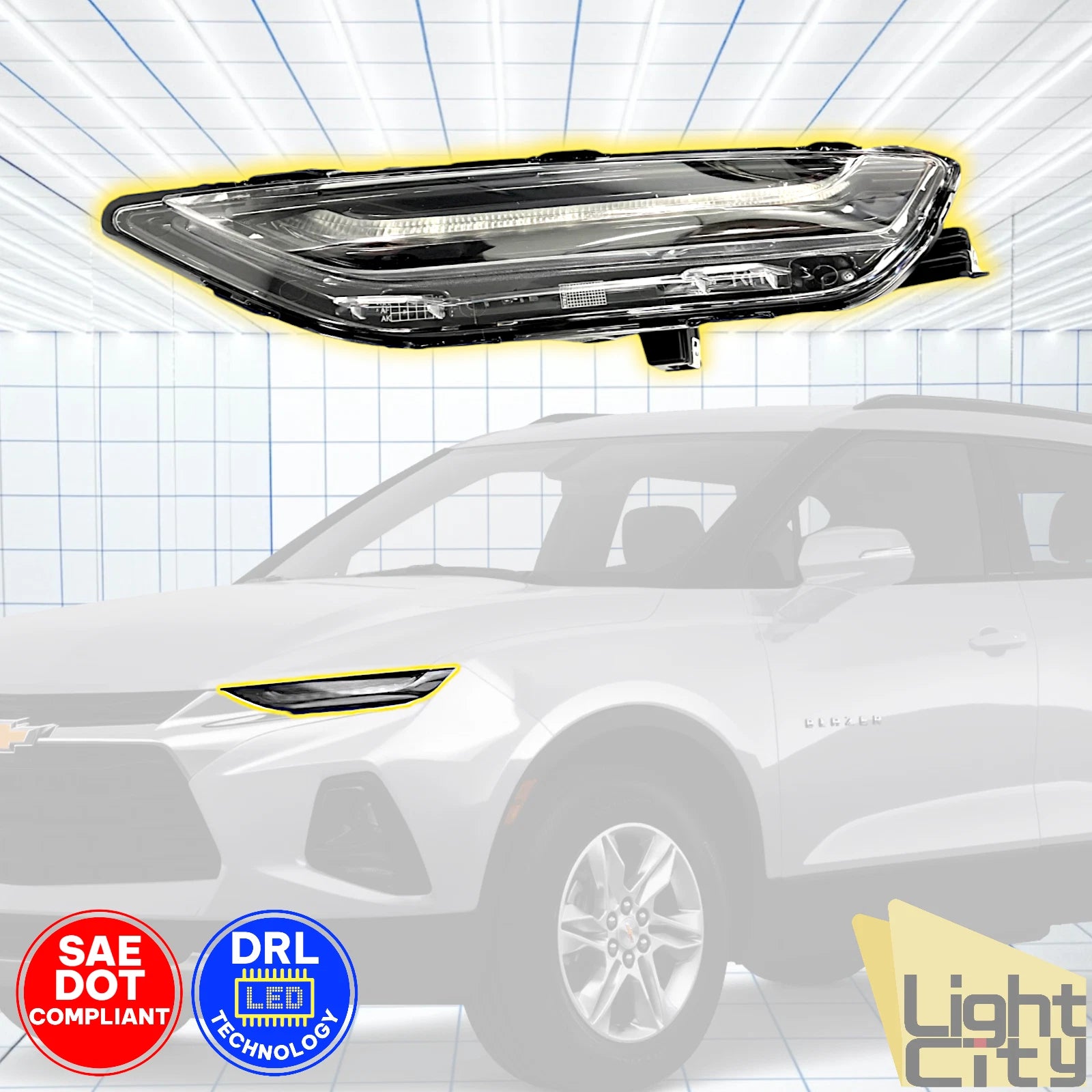 Upper LED DRL Driving Running Light Lamp Left for Chevy Blazer (2019–2022)