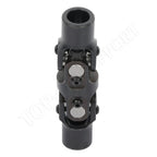 3/4" Round Universal Steering Double U-Joint Shaft - Black