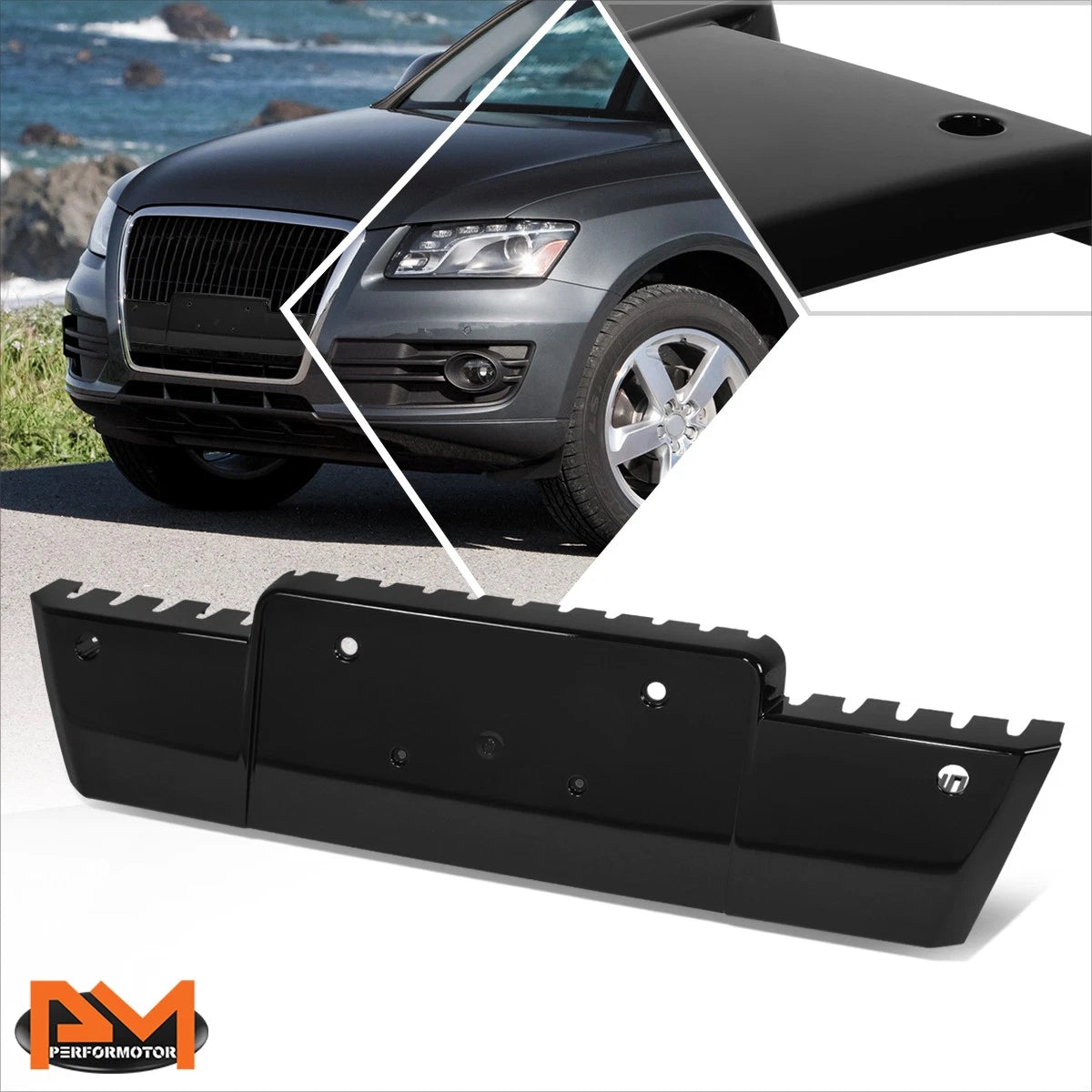 Front License Plate Mounting Bracket for Audi Q5 (2009–2012) w/Park Sensor Holes