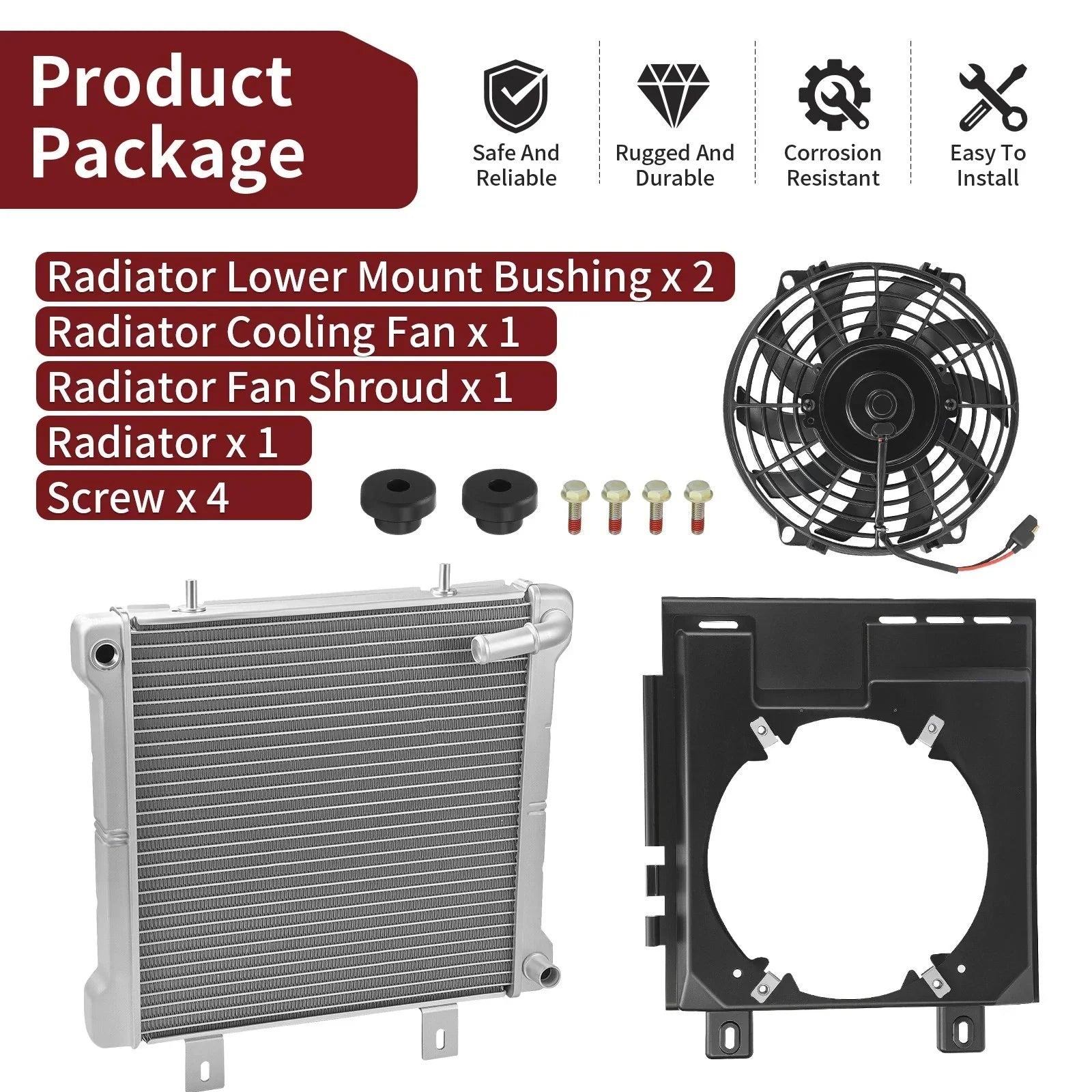 Radiator & Cooling Fan Shroud Kit for Polaris Sportsman 500 (2000–2004)