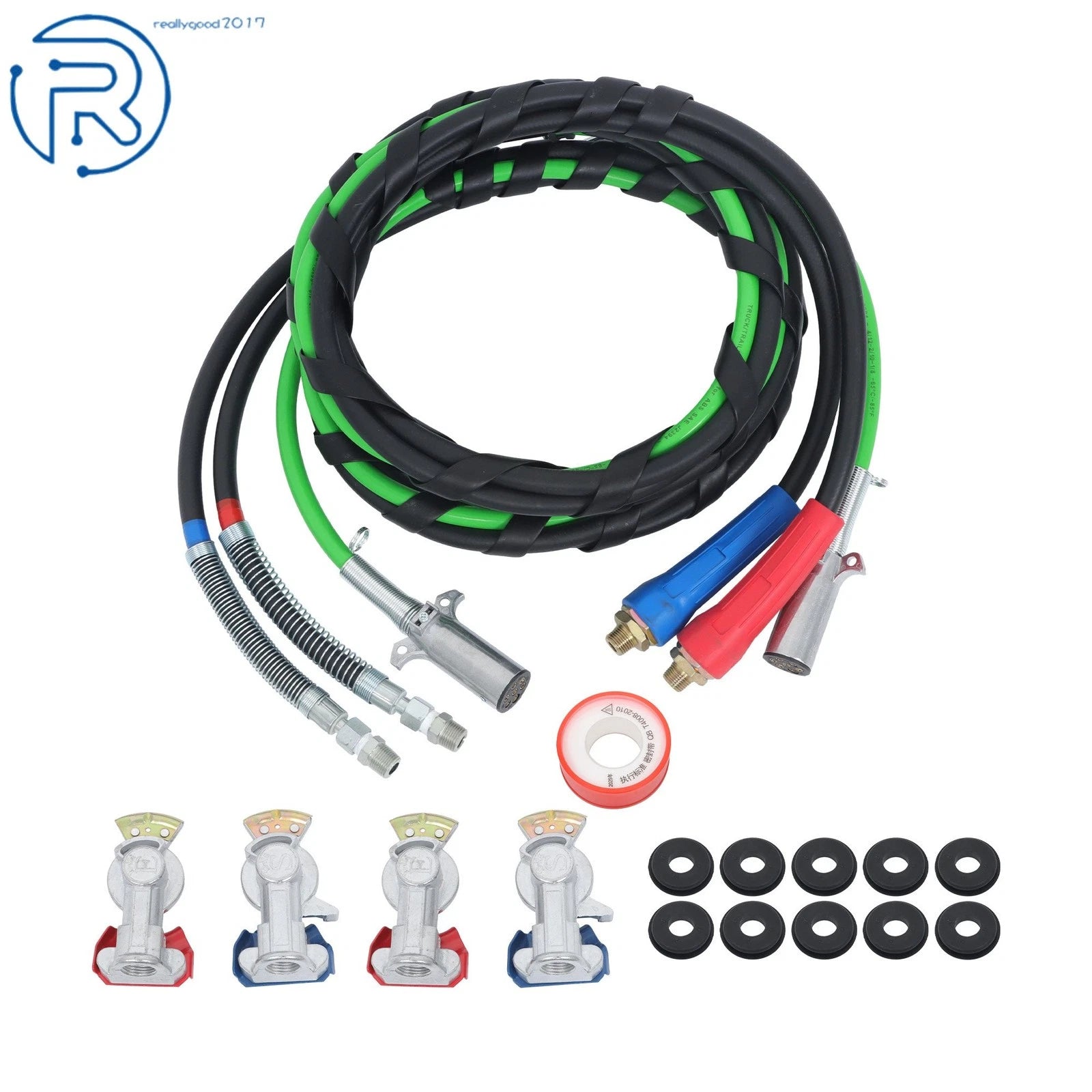 3X 15Ft Air Line Hose Assemblies for Semi Truck Tractor Trailer