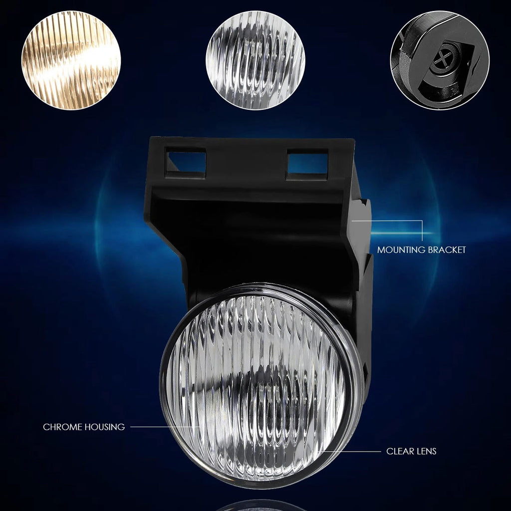 Set of 2 Clear Lens Front Bumper Fog Lights for Dodge Ram Pickup (1994–2002)