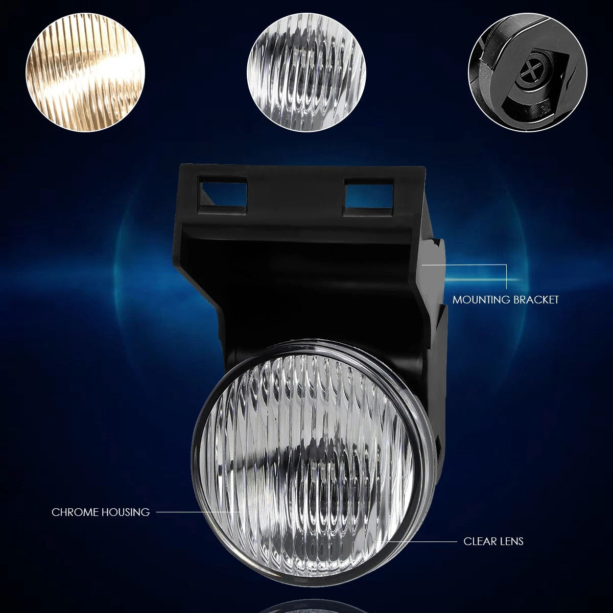 Set of 2 Clear Lens Front Bumper Fog Lights for Dodge Ram Pickup (1994–2002)