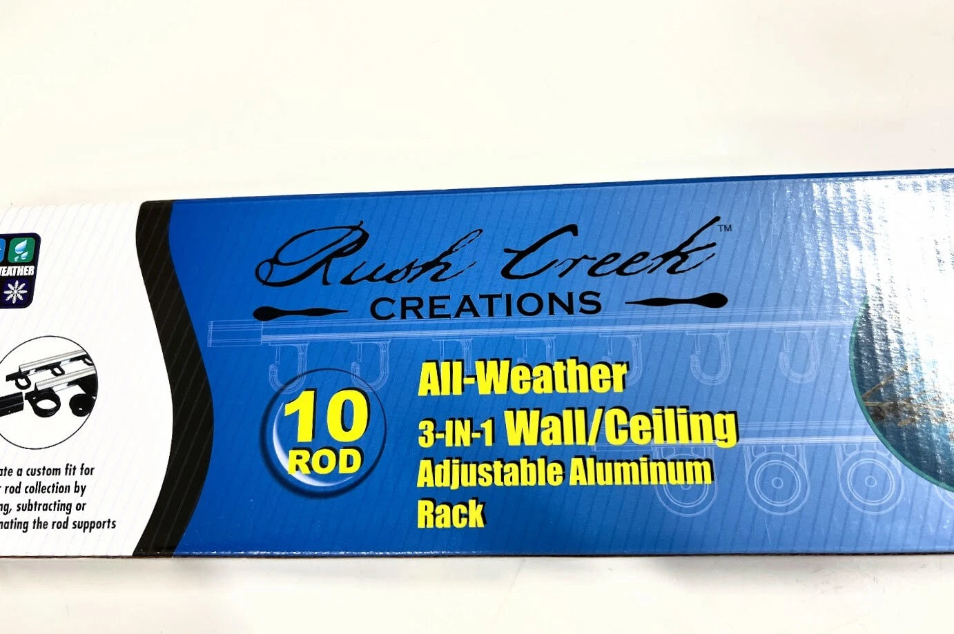 Aluminum 10 Rod Wall/Ceiling Rack for Rush Creek Creations (2017–2023)