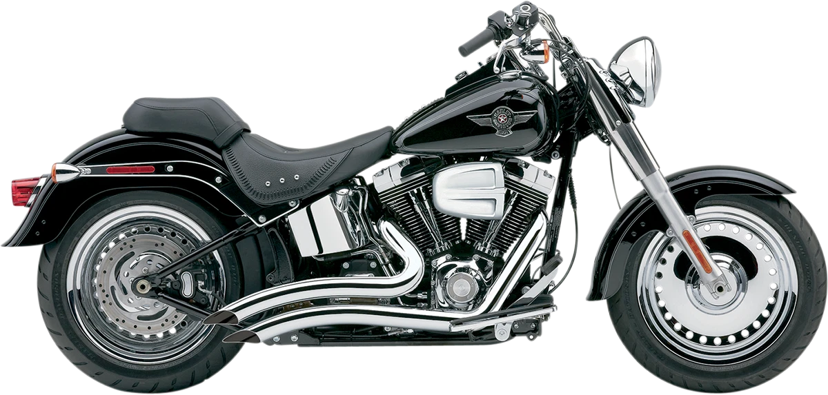 Cobra Speedster Swept Short Exhaust Chrome for Harley Softail Fat Boy (2000)