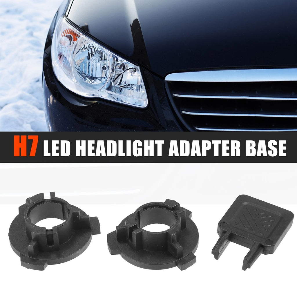 Set of 2 H7 LED Headlight Adapter Bases for Volkswagen Tiguan (2015) 767153235788