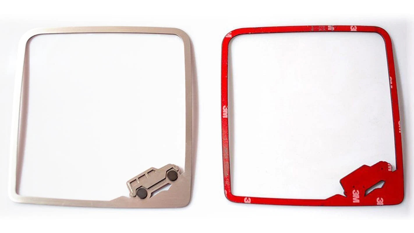 2pc Brushed Stainless Steel Side Mirror Trim for Jeep Wrangler (2007–2018)