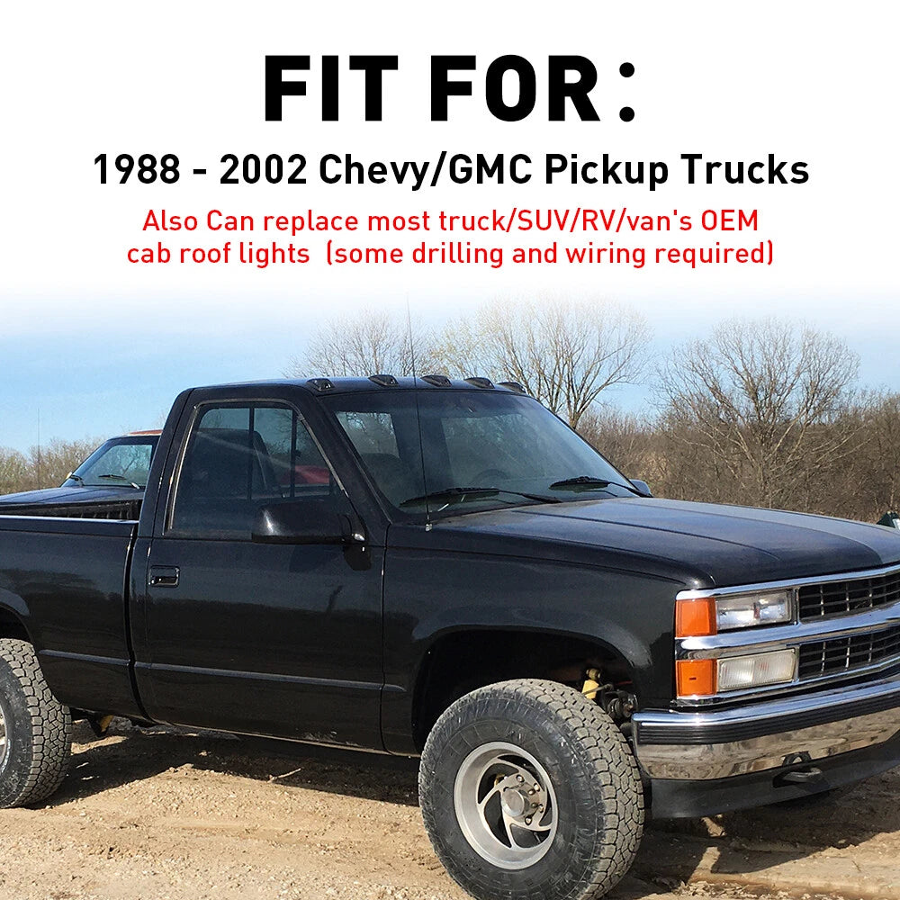5 Cab Marker Roof Lights for GMC/Chevy C3500/C5500 (2000–2007)