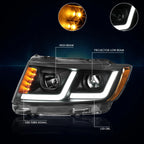 Full LED Side Marker Turn Signal Headlights for Freightliner Cascadia (2008–2017)