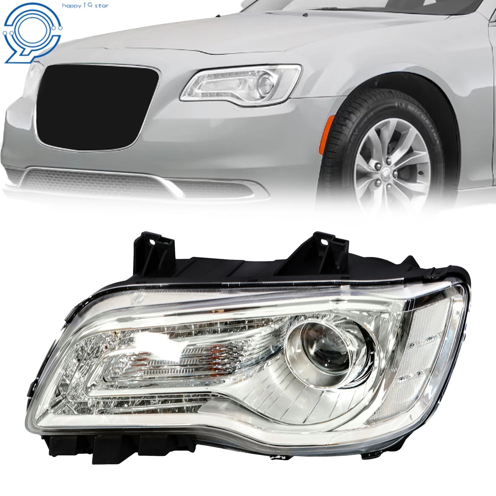 Halogen Headlight Assembly for Chrysler 300 (2018–2023) Driver LH Side