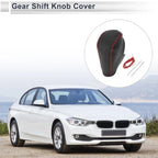 Gear Shift Knob Cover for BMW 3 Series (2004 - 2012) Black Red Faux Leather