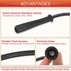 5 Pcs Spark Plug Wire Ignition Coil Cable for Nissan 200SX 510 521 610 710 720 (1980–1998)