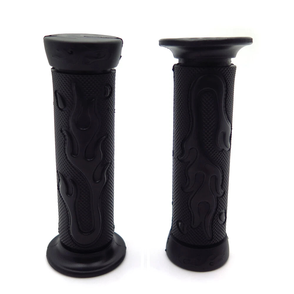 7/8" 22mm Flame Fire Black Hand Grips for Yamaha FZR YZF 600 (1990–1999)