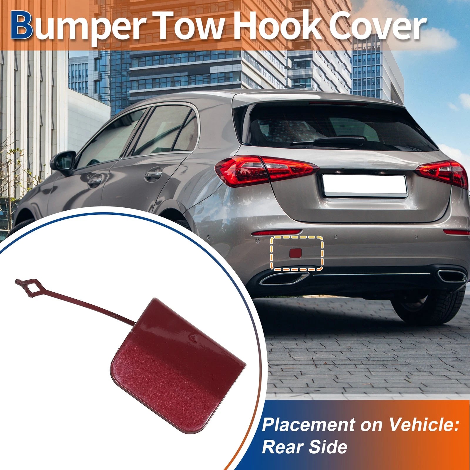 Rear Tow Hook Cover for Mercedes-Benz A W177 (2019–2023) No.A1778850702 Red