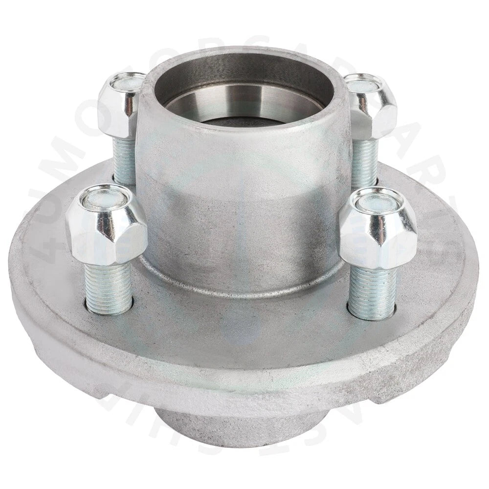 Set of 4 Galvanized Trailer Hubs with 2500 lbs Axle Bearings 4 on 4"