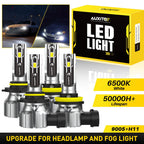 Set of 4 AUXITO 9005 + H11 LED Headlight Kit Bulbs 72000LM for High Low Beam