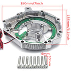 Chrome Engine Stator Cover with Red LED for Honda CBR1000RR (2004–2007) & CB1000RA (2008–2024)