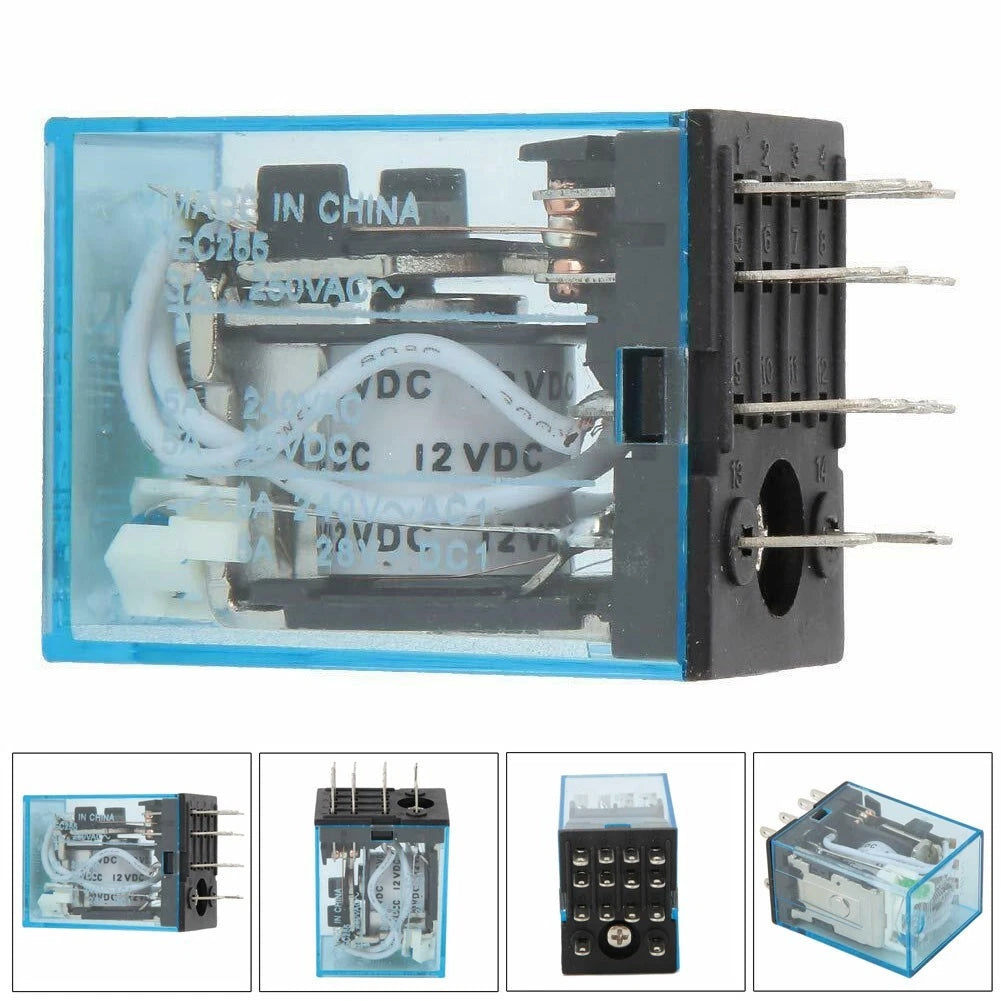 12VDC Power Relay MY4NJ 4NO 4NC 14 Pins for General Purpose Applications